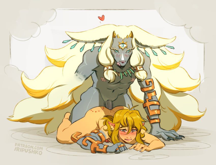 the-legend-of-zelda-hentai-art-–-the-legend-of-zelda:-tears-of-the-kingdom,-monsterfucking,-licking-own-lips,-blonde-male