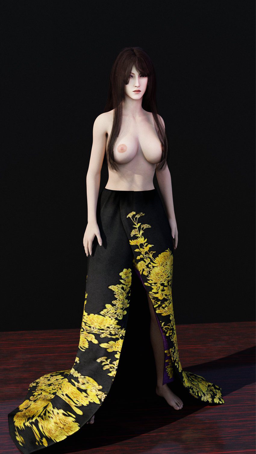 final-fantasy-free-sex-art-–-brown-hair,-long-hair,-barefoot,-brown-eyes,-looking-at-viewer,-madam-m,-kimono