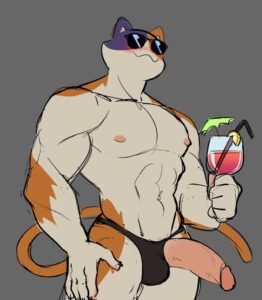 meowscles-sex-art-–-cat-tail,-erection,-pecs,-domestic-cat,-,-navel,-multicolored-body