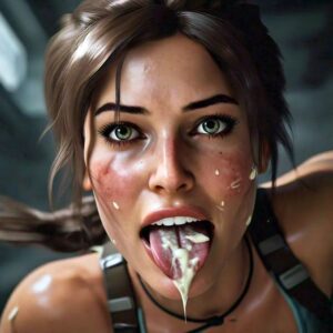 tomb-raider-porn-–-cum-in-mouth,-ai-generated,-cum-on-face