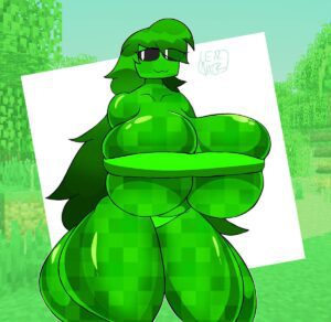 creeper-game-porn-–-no-arms,-gs,-thick-thighs,-green-hair,-nipples-covered,-big-breasts