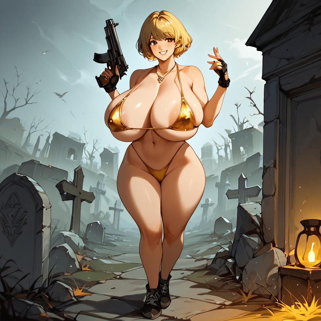 resident-evil-xxx-art-–-micro-bikini,-tiny-waist,-female,-resident-evil-ingerless-gloves,-thick-thighs,-smiling