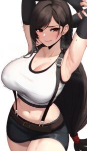 final-fantasy-hentai-porn-–-collarbone,-final-fantasy-vii-remake,-solo,-cleavage,-looking-at-viewer,-earrings,-armpits