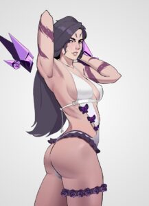 league-of-legends-xxx-art-–-looking-at-viewer,-riot-games,-white-swimsuit,-tattoo,-ass