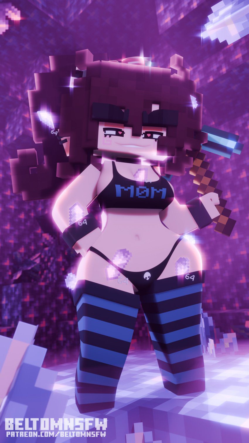 minecraft-free-sex-art-–-pickaxe,-brown-hair,-female,-smug-face,-belly-button,-smiling