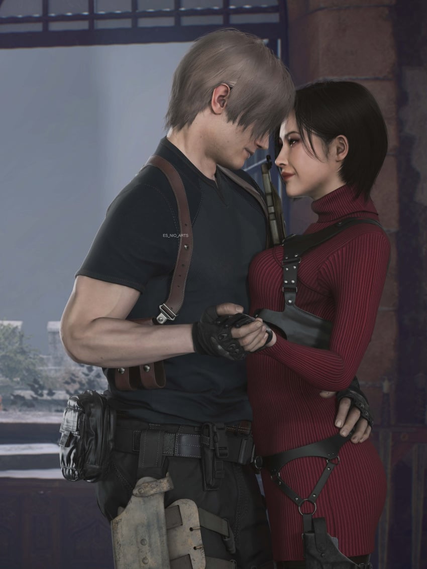 resident-evil-rule-xxx-–-l,-looking-at-partner,-bob-cut,-lipstick,-tight-clothing,-holding-hands