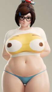 mei-xxx-art-–-wide-hips,-collarbone,-bangs,-hair-ornament,-midriff