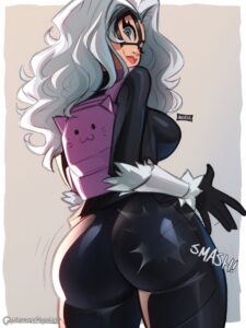 blackcat-sex-art-–-smack-(sound-effect),-thick-hips,-seductive,-latex,-white-hair,-big-ass,-smacking-own-ass