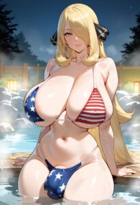 cynthia-hentai-art-–-huge-cock,-aiartfuta-sans-pussy,-breasts-out,-bulge-through-clothing,-flaccid-penis