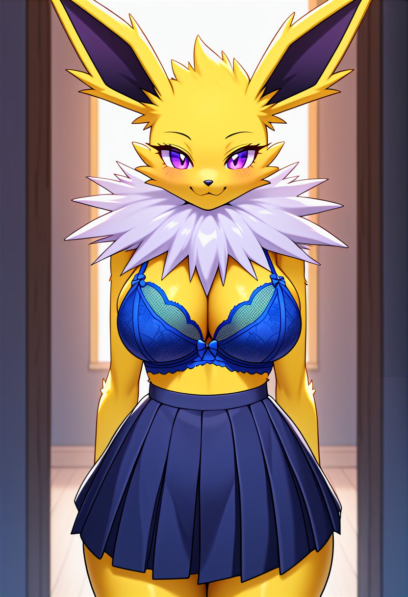 pokemon-hentai-art-–-female,-school-uniform,-blue-bra,-jolteon