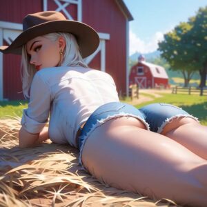 ashe-xxx-art-–-laying-on-stomach,-looking-back,-denim-shorts,-seductive-pose