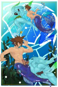 the-legend-of-zelda-rule-xxx-–-sora-(kingdom-hearts),-swimming,-diphallism,-multiple-penises,-mermaid-tail,-diphallia