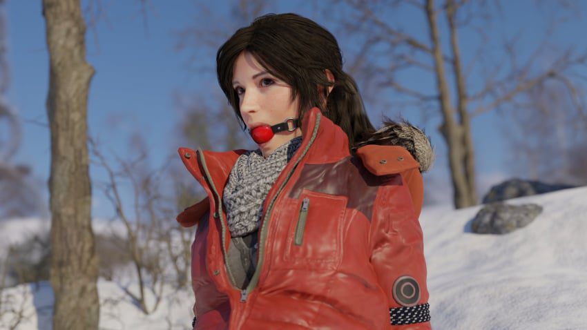 tomb-raider-sex-art-–-outside,-ponytail,-snow,-coat