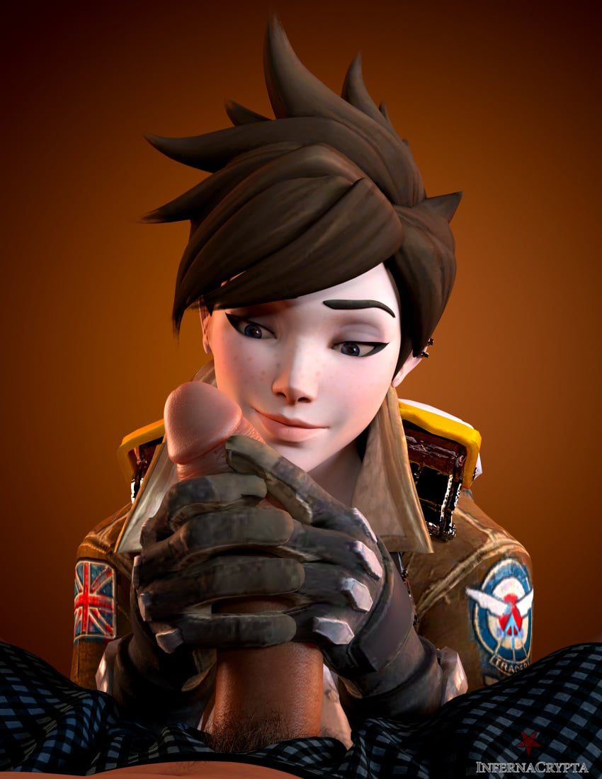 overwatch-sex-art-–-brown-hair,-clothed-female,-looking-at-penis