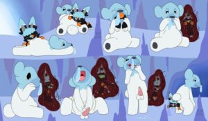 pokemon-xxx-art-–-penis,-scorbunny,-bodily-fluids,-cubchoo,-blue-hair