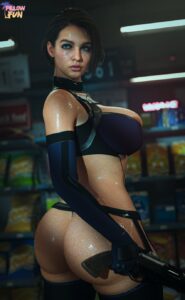 resident-evil-hentai-xxx-–-sling-thong,-looking-over-shoulder,-wet-body,-resident-evil-lbow-gloves,-voluptuous-female,-eyeliner