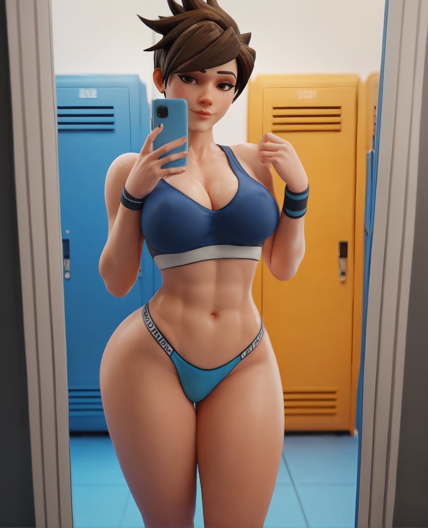 overwatch-porn-–-hourglass-figure,-overwatch-ight-skinned-female,-skimpy-clothes,-pose,-brown-hair,-belly-button