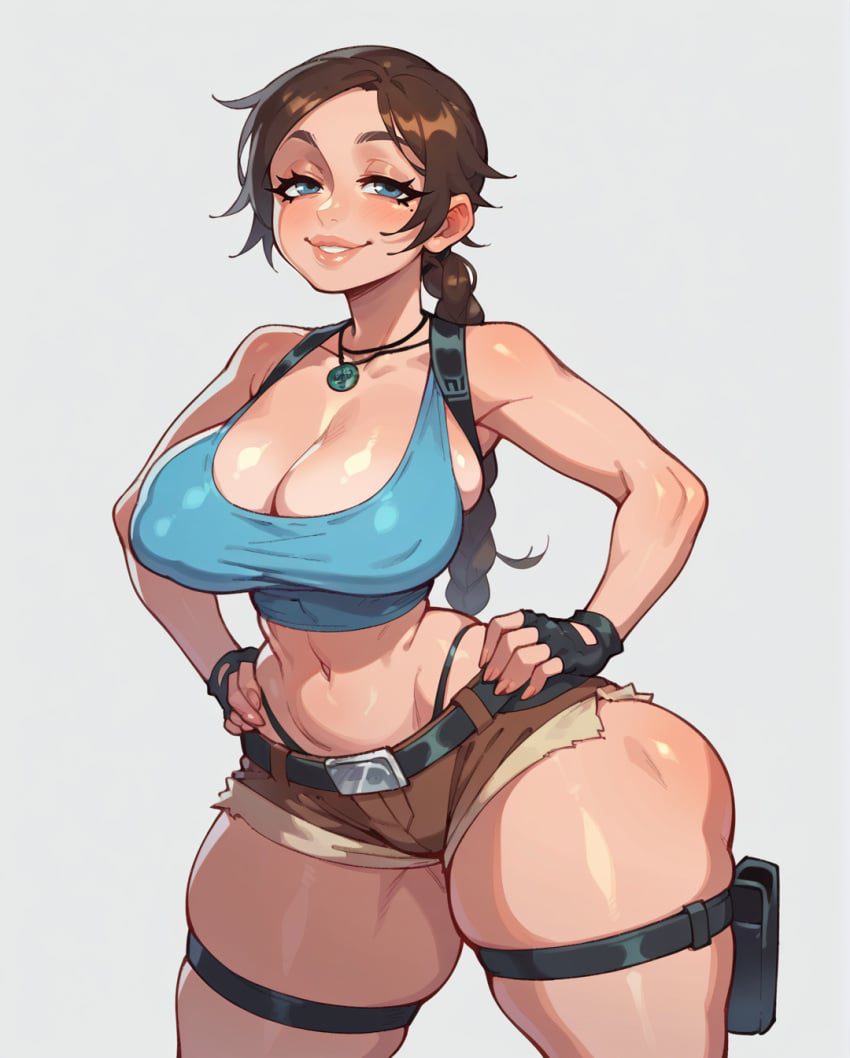 tomb-raider-sex-art-–-blue-eyes,-female-only,-female,-brown-hair,-hands-on-hips,-ls