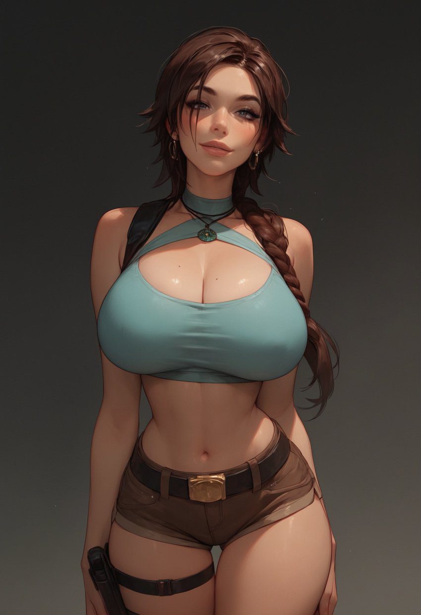 tomb-raider-hentai-xxx-–-ai-generated,-big-breasts,-long-hair,-brown-hair,-shorts