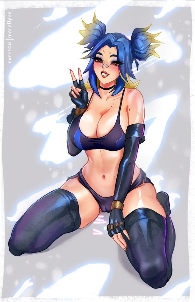 Sexy Blue Girl Hentai - Neon Hot Hentai - Peace Sign, Blue Hair, Sitting, Solo, Blue Eyes, Makeup -  Valorant Porn Gallery