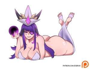 league-of-legends-hot-hentai-–-star-guardian-syndra,-evil,-evil-grin,-teasing,-eyepatch-bikini,-feet-up,-evil-smile