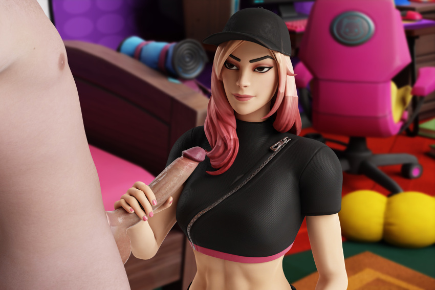 fortnite-hentai-art-–-hand-on-penis,-video-games,-fit-female,-brown-eyes,-blender