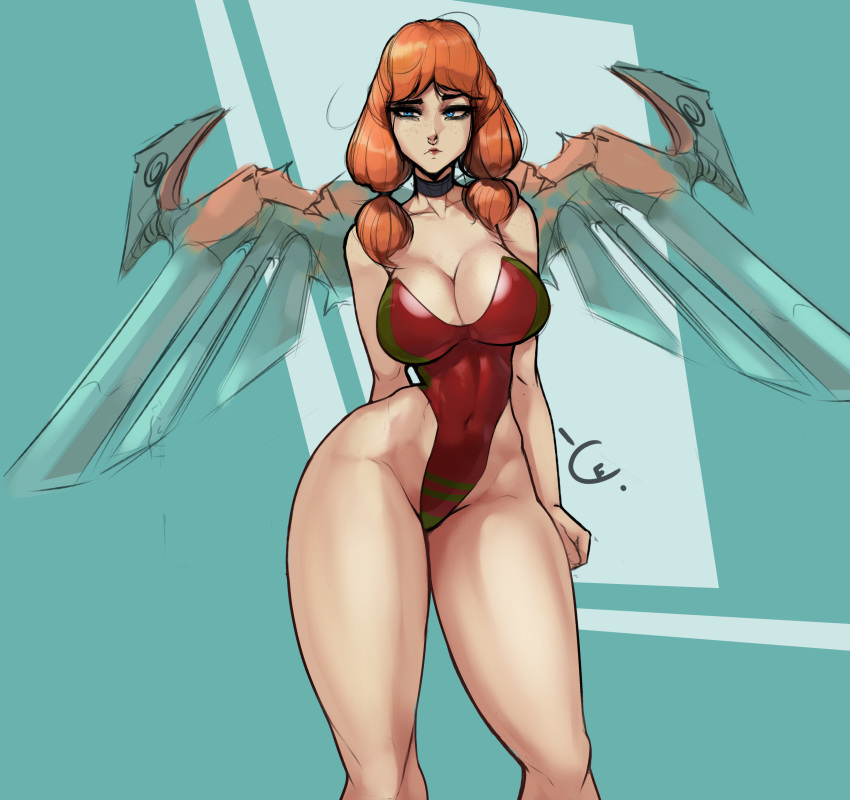 Theimagined Hentai Cursedequinox Red Hair One piece Swimsuit