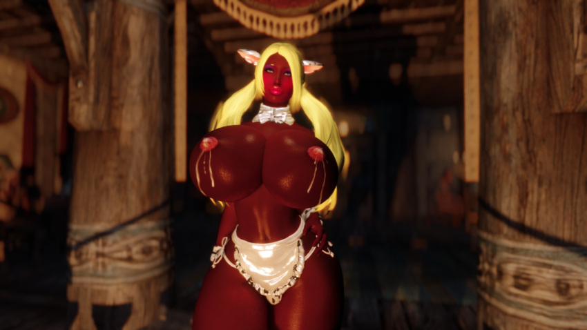 skyrim-hentai-–-dark-skinned-female,-large-breasts,-gyaru,-blonde-hair,-lactation,-bimbo,-cow-girl