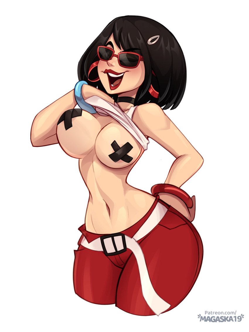 evie-hot-hentai-–-sunglasses,-choker,-female,-shirt,-female-only