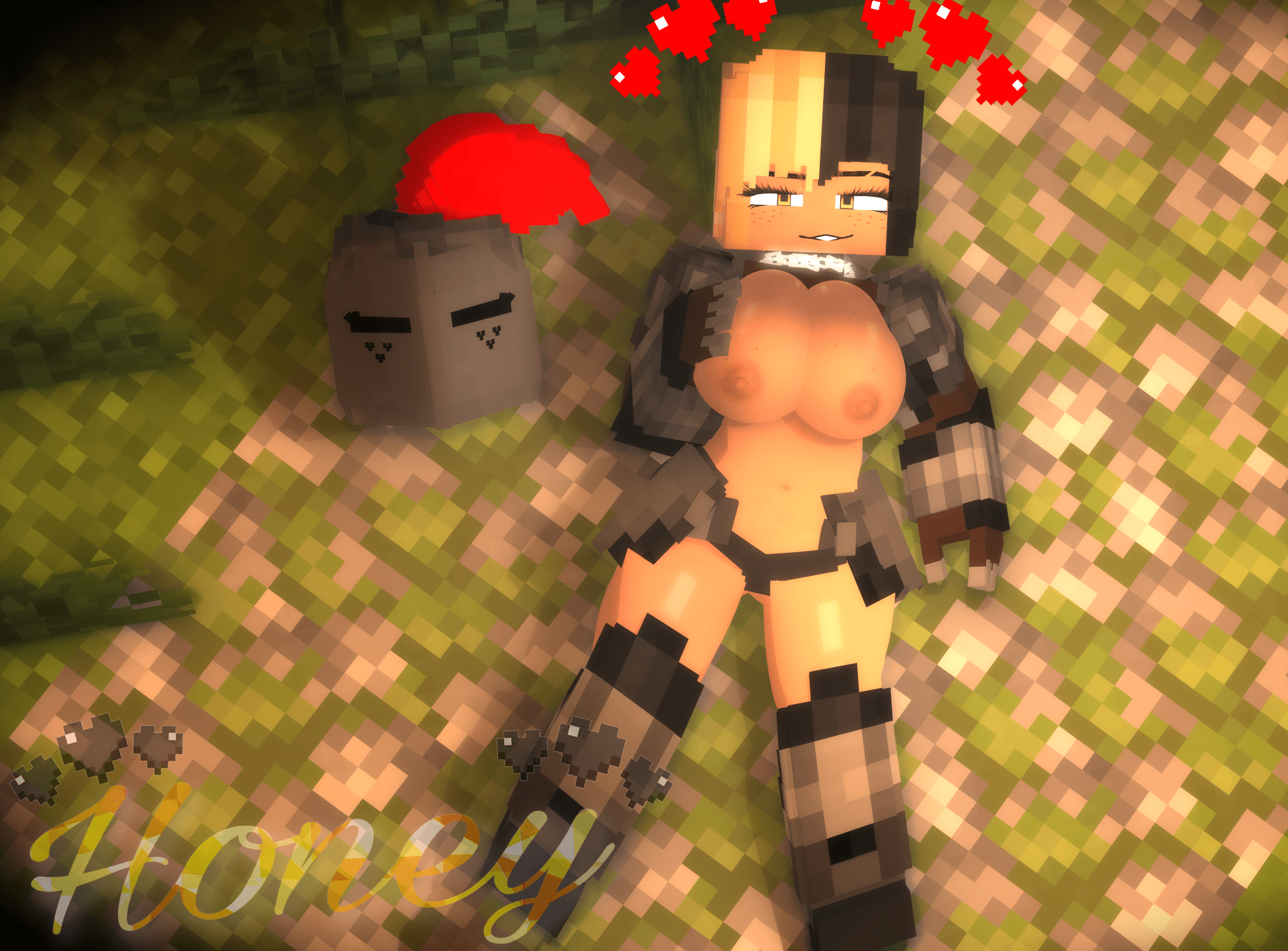 Minecraft Game Hentai - black and blonde hair, 3d, big breasts, honey (theactualhoney) file 69881b2d97aae3bd7c9b7c1e615c8fb3